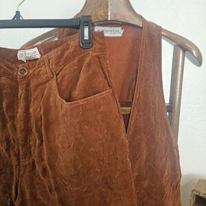 vintage 90s western vest pants matching set made in usa brown cowgirl 12